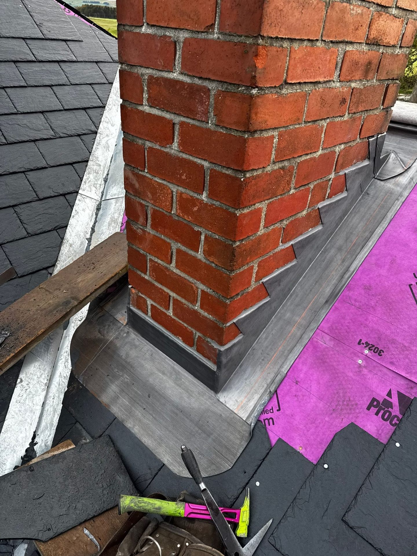 Recent Rossi Roofing project 65 — slate, tile, flat roof, lead and chimney work across Tayside and Fife