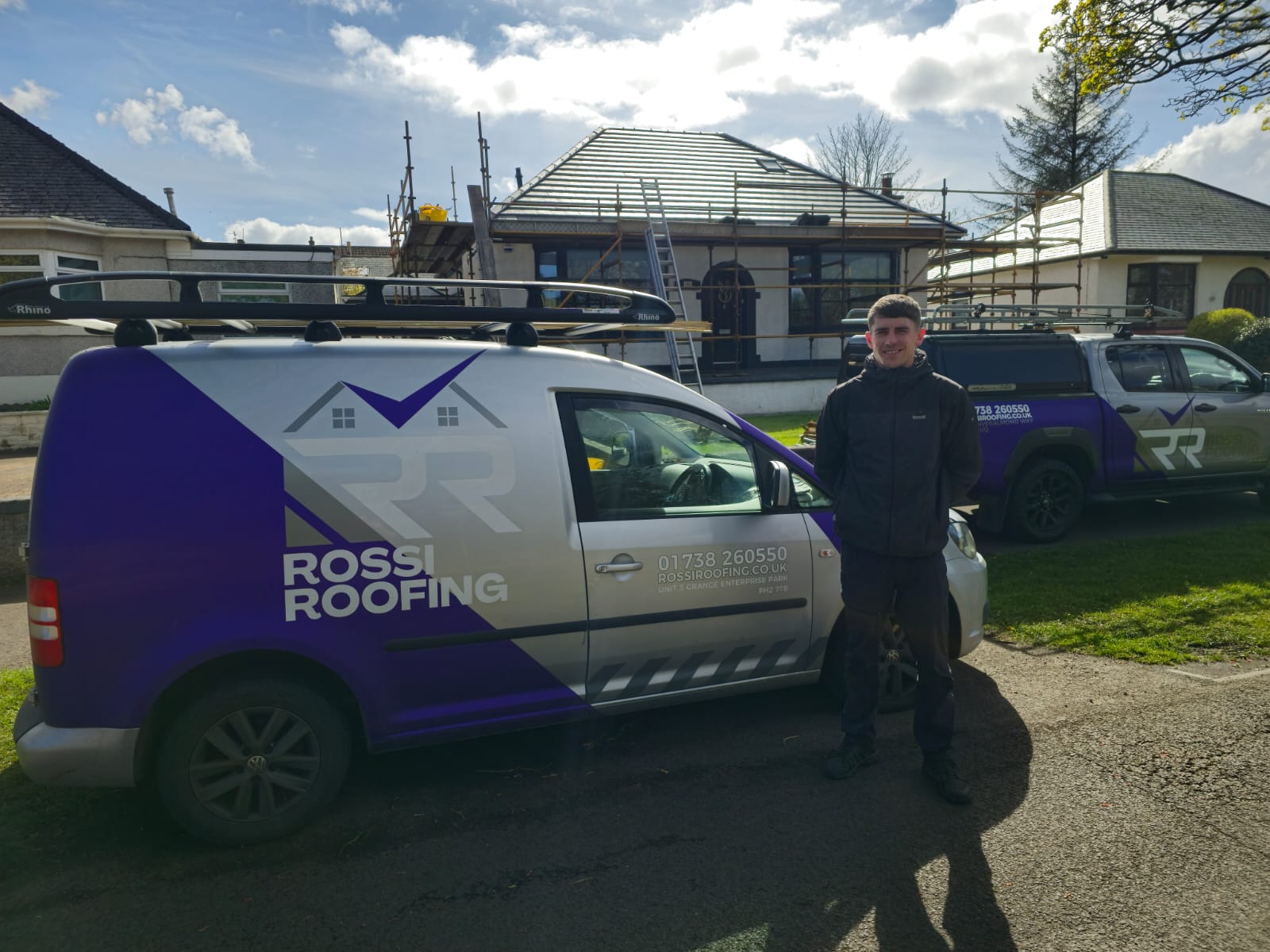 Recent Rossi Roofing project 69 — slate, tile, flat roof, lead and chimney work across Tayside and Fife