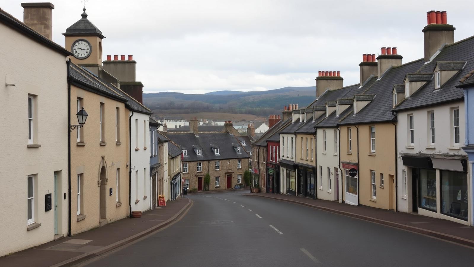 Historic Cupar town centre with stone buildings, clock tower and slate pitched rooftops, Fife — Rossi Roofing service area